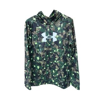 Under Armour Fleece Big Logo Printed green Camo Size Youth XL soccer baseball